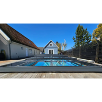 Pooltak Icon Kit S2 4×8 med klarglas, sidodörr, enkelskena, antracit