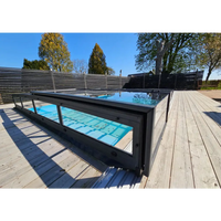 Modern Pooltak ICON KIT S3 med klarglas och antracit ram