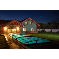 Pooltak Infinity 3×6 klarplast med extra starka profiler i blå design