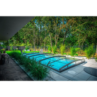 Modern Pooltak Infinity 4×8 Klarplast med extra starka profiler i klarplast