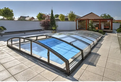 Pooltak Infinity med extra starka profiler i svart ram
