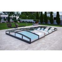 Pooltak Infinity 4×8 Klarplast med extra starka profiler i svart metallram