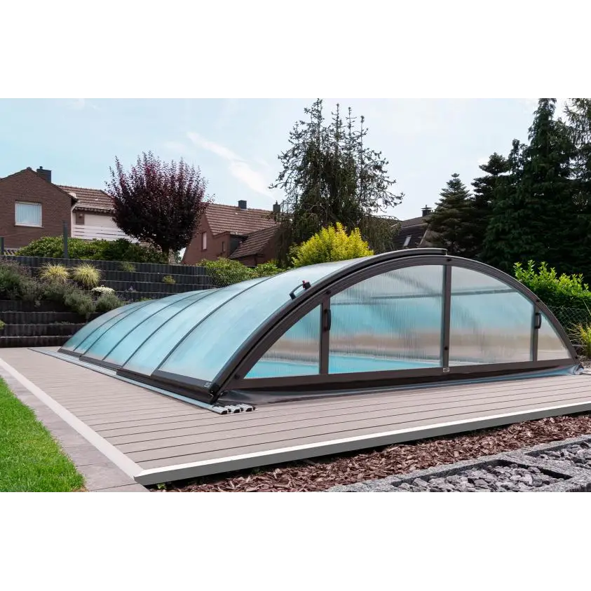 Pooltak Klasik 4×8 med klar kanalplast och extra starka profiler