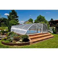 Pooltak Klasik 5×10 med silver båge, klar kanalplast och extra starka profiler