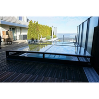 Modern glass pooltak Mästare Plus 3×6 med enkelskena och svart ram