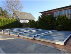 Modern Pooltak Mästare Plus med glasdesign och mörk ram 3x6