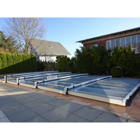 Modern Pooltak Mästare PLUS 3×6 med enkelskena och klarplasttak