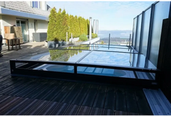 Mästare Plus 4x8 modern glastak med års garanti och svart ram