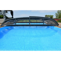 Pooltak NIVO KIT 1060B 4x10 svart med klarglas över blå pool