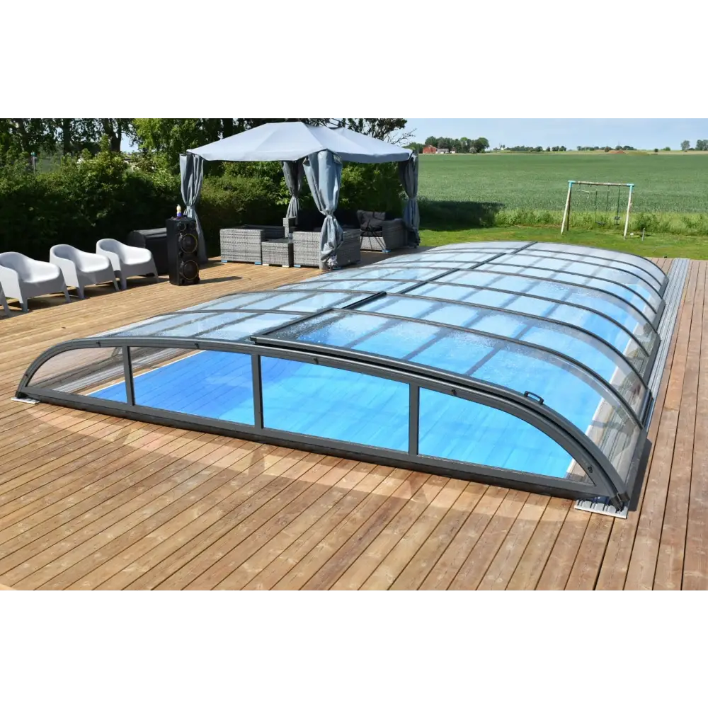 Pooltak NIVO KIT 650B 3x6 med klarglas och sidodörr