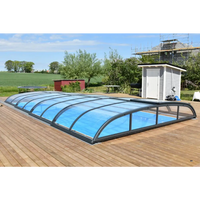 Pooltak NIVO KIT 860B 4×8 med klarglas, sidodörr och starka aluminiumprofiler