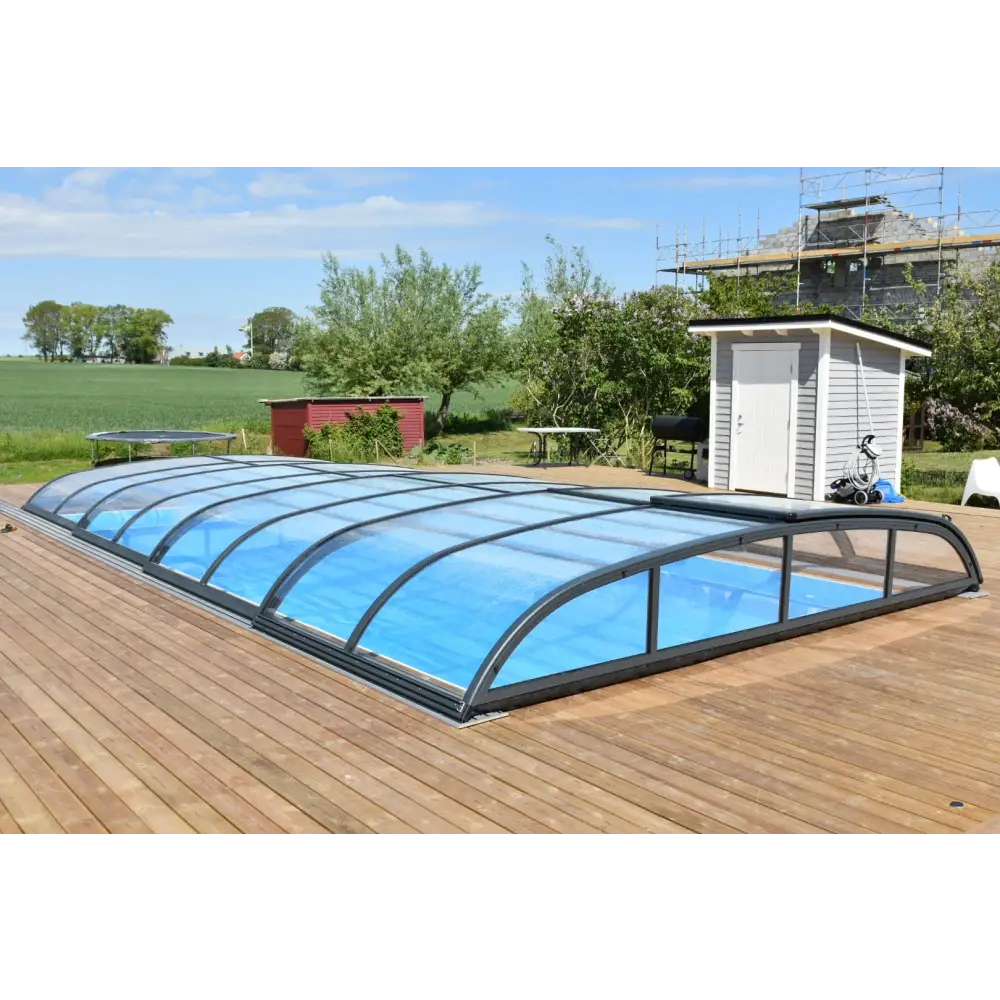 Pooltak NIVO KIT 860ms wide med okrossbar polykarbonat och sidodörr