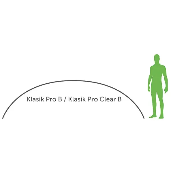 Grön siluett av människa i Pooltak Smart 4×8 Antracit med klar kanalplast