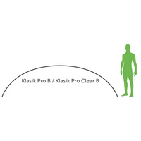 Grön siluett av människa i Pooltak Smart 4×8 Antracit med klar kanalplast