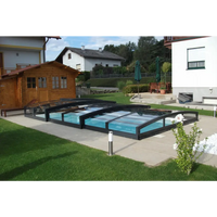 Pooltak Special 3×6 utan sarg, klarplast med antracit ram för pool