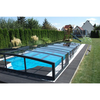 Pooltak Special 4x10 med antracit ram och klarplastdörr