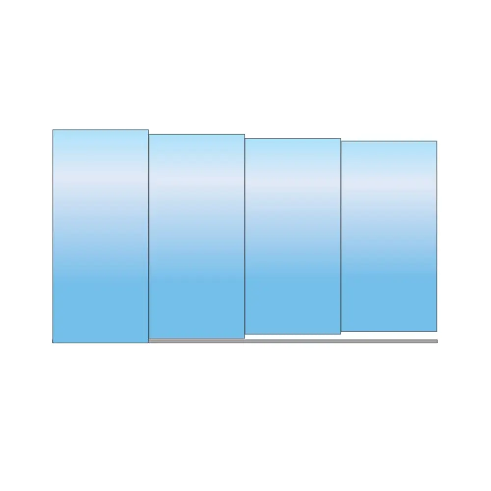 Fyra rektangulära pooltak-paneler i blå gradient, Pooltak Sydney 3.5×4.2