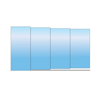 Fyra rektangulära paneler med blå gradient för pooltak Pooltak Sydney 3.5×8 enkelskena antracit ena sidan pool