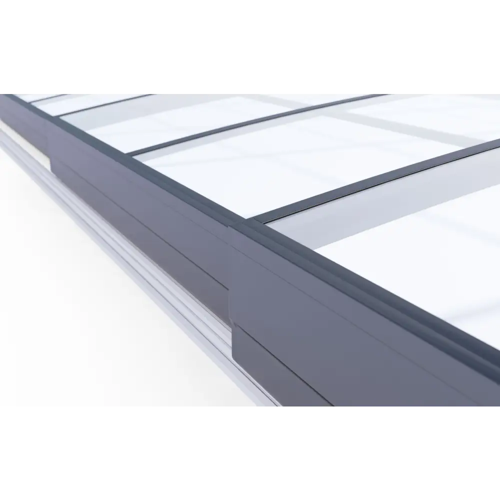 Modern grå aluminium Pooltak Sydney 3x5 med enkelskena i antracit