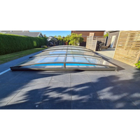 Modern Pooltak Sydney 3x5 med buet glas och antracit ram för pool