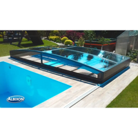 Modern Pooltak Sydney 3x5 pooltak med enkelskena i antracit, ena sidan