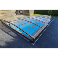 Modern Pooltak Sydney 3x5 svart ram glasöverdrag med kurvad design