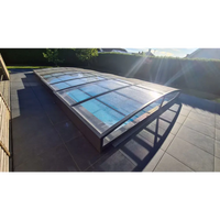 Pooltak Sydney 4x7 med modern kurvad glas och antracit ram för ultimat skydd