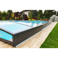 Pooltak Sydney 4×7 med mörkgrå metallram och glas