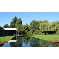 Modern vit ovanmark PP pool 3x6x1,5m med 20mm skimmer bland träd