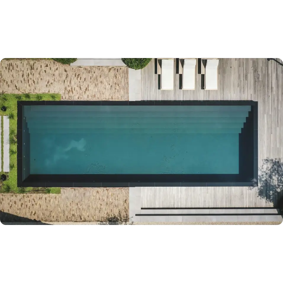 Rektangulär ovanmark Pooltime Exklusiv PP pool med infinity, 4x12x1,5 m, teal vatten och 20 mm skimmer