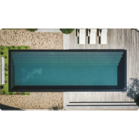 Rektangulär ovanmark Pooltime Exklusiv PP pool med infinity, 4x12x1,5 m, teal vatten och 20 mm skimmer