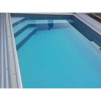 Pooltime Exklusiv 12mm PP pool med turkost vatten och vita kakelkanter