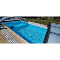 Exklusiv 12mm PP pool 3x6x1,5 m med klart blått vatten under genomskinligt valv
