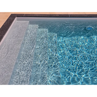 Modern pooltime exklusiv 12mm pp pool 4 x 8 x 1,5 m med klart blått vatten och kaklade kanter perfekt för köpa pool och pooltak