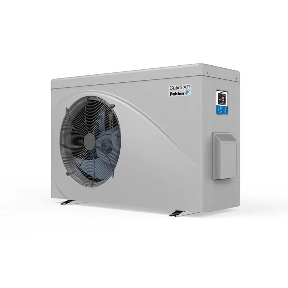 Pahlen Calidi XP35 utomhus luft-vattenvärmepump med rund fläktgaller och digital display