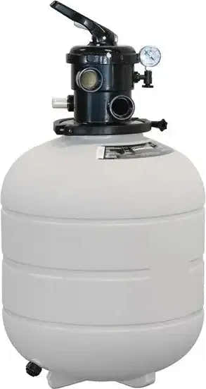 Vit toppmonterad sandfilter Millenium med manometer