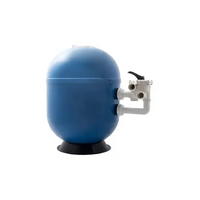 Blå sfärisk SANDFILTER VIENNA-II 620 poolfilter med transparent lock för privata pooler