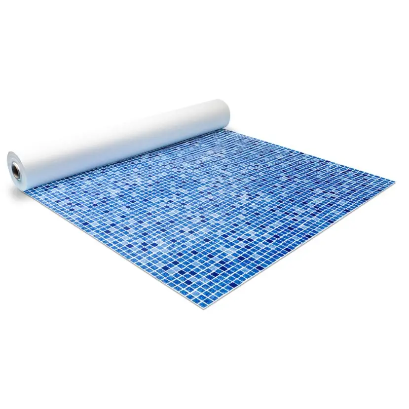 Blå mosaikplattor snap-in liner 4x8x1 5m pool på rulle