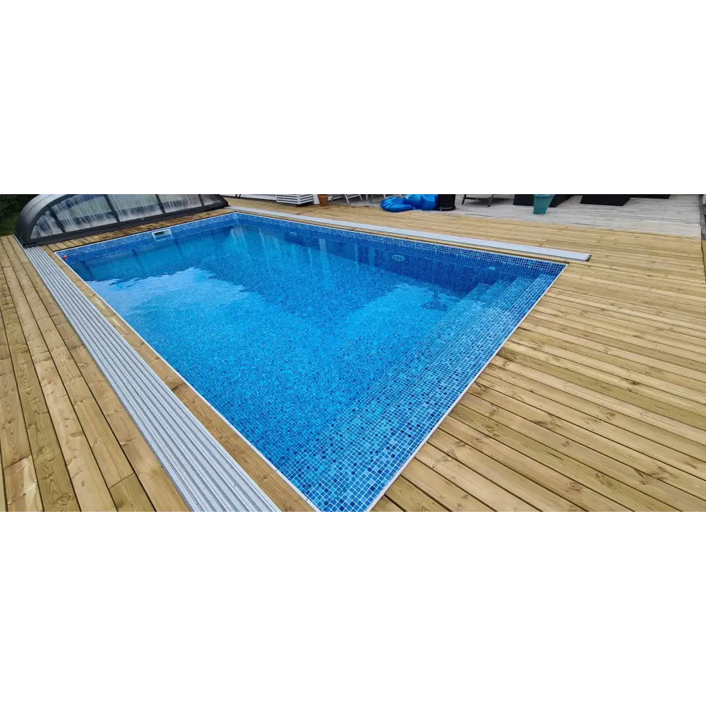 Thermopool Standard Plus med blå mosaik och metallkant