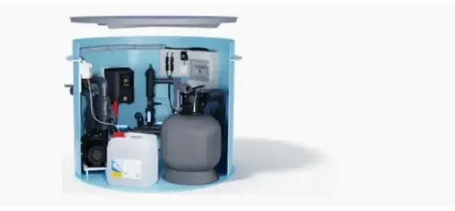 Thermopp poolpaket Qbig med ljusblå poolfiltreringssystem