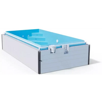 ThermoPP Poolpaket QBig 3×7 rektangulär uppblåsbar jacuzzi med blå interiör