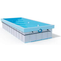 Rektangulär markpool ThermoPP Poolpaket QBig Overflow 3x5 med blå insida