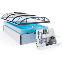 Modern ThermoPP Poolpaket Qbig Overflow 3×5 pool med glasvalmat tak