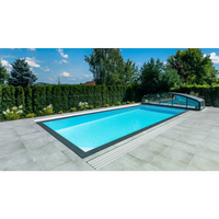 ThermoPP Poolpaket QBig Overflow 3x5 med turkos vatten och svart ram