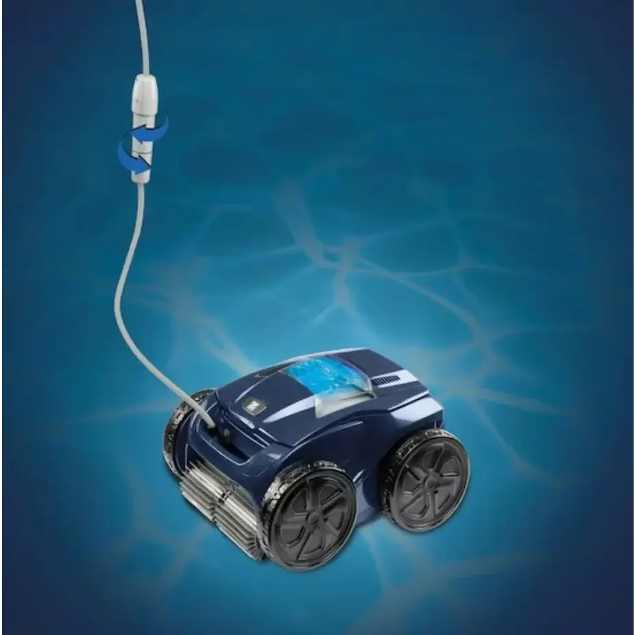 Djupblå robotpoolrengörare med konstant cyklonal aspiration