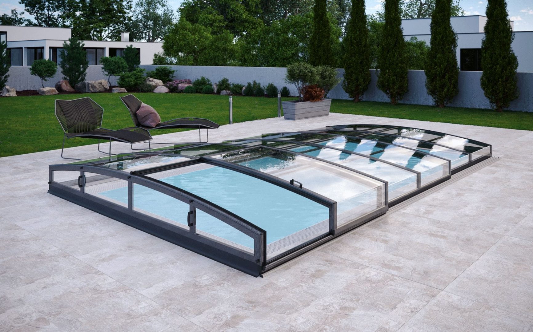 Pooltak i BOX Infinity 4x8 Klarplast